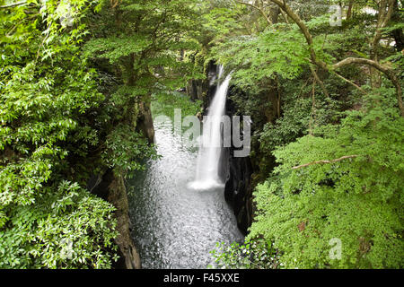 Waterfall in a gorge Stock Photo