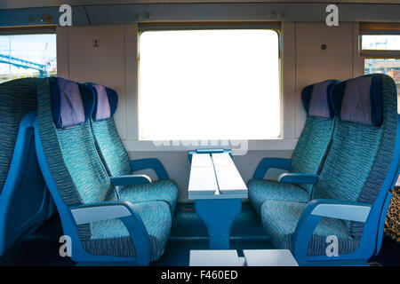 Seats in modern train Stock Photo