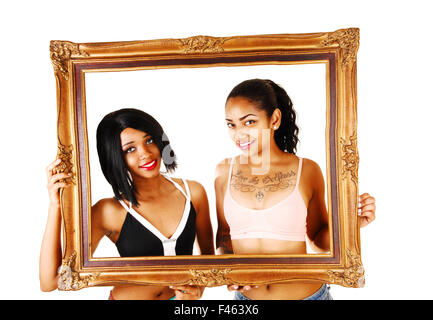 Two girls in frame. Stock Photo