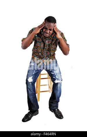 Black man with headache. Stock Photo