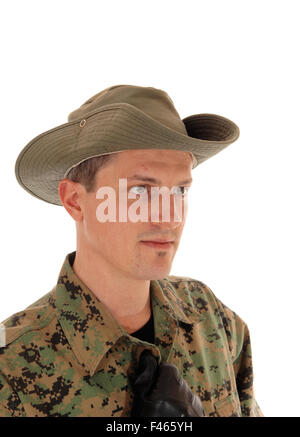 Portrait of soldier in uniform. Stock Photo