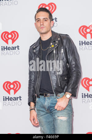 Rapper G-Eazy  attends the 2015 iHeartRadio Music Festival at MGM Grand Garden Arena in Las Vegas Stock Photo