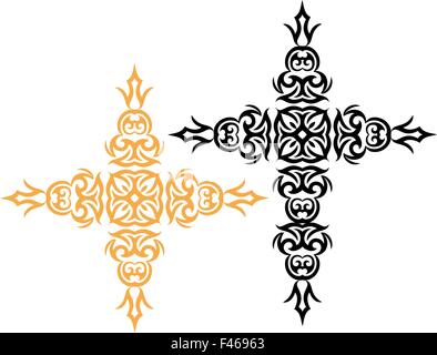 Tattoo Christian Cross Vector Art Stock Vector