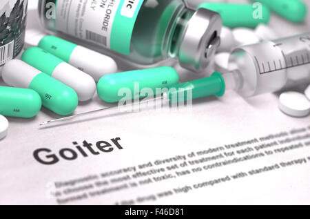 Diagnosis - Goiter. Medical Concept with Blurred Background. Stock Photo