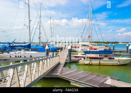 Yachts and boats in Danga Bay marina of Johor, Malaysia Stock Photo