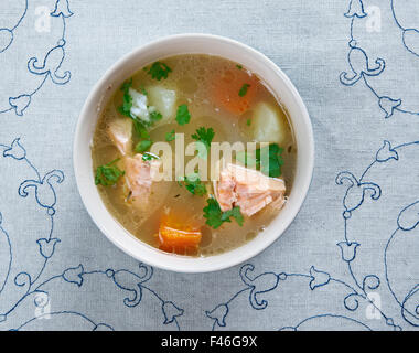 balik shurpa -  Uzbek fish soup. Stock Photo