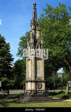 Kriegerdenkmal und Denkmal fuer Kaiser Wilhelm I. und Friedrich III. von Josef Kleesattel im Alten Postgarten von Viersen, Niederrhein, Nordrhein-West Stock Photo