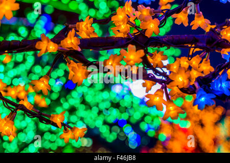 LED Decoration Festival. Concept of energy saving and cool light Stock Photo