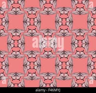 Butterfly pattern seamless tilable vintage background design Stock Photo
