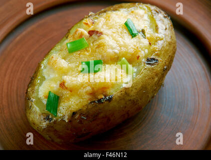 Kumpir -  baked potato with various fillings, is a popular fast food in Turkey Stock Photo