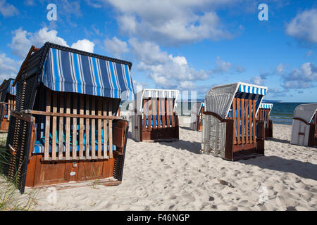 Morning on the beach in Binz, Ruegen Island, Germany Stock Photo