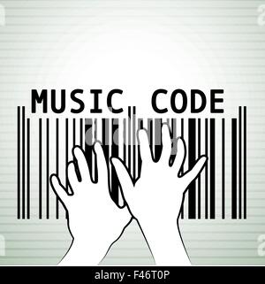 Bar code in musical style. Vector  illustration. Stock Vector