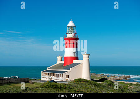 Lighthouse at Cape Agulhas, southernmost point of Africa, Western Cape, South Africa Stock Photo