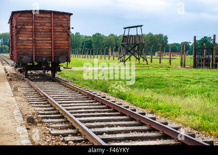 Holocaust Death Camp cattle car train Stock Photo