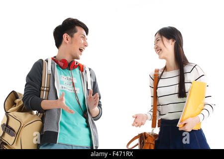 Portrait of two college students Stock Photo