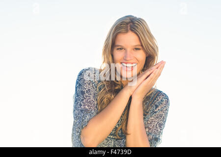 Pretty blonde looking at camera Stock Photo