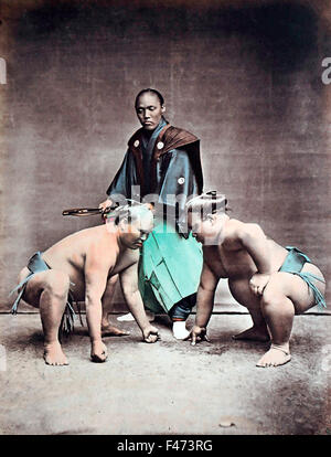 Japanese sumo wrestlers, Japan Stock Photo