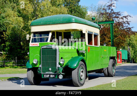 Southdown Motor Services buses with period re-enactors (late 1940's - early 1960's) at Amberley Working Museum. Stock Photo