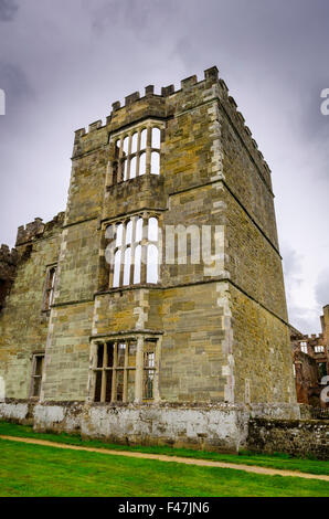 The ruins of the 16th century Cowdray House. Largely destroyed by fire in 1793. Midhurst, West Sussex, England. Stock Photo