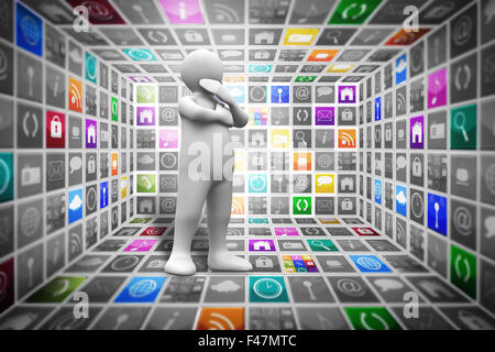 Composite image of white character thinking Stock Photo