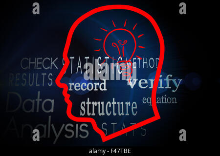 Composite image of light bulb in head Stock Photo