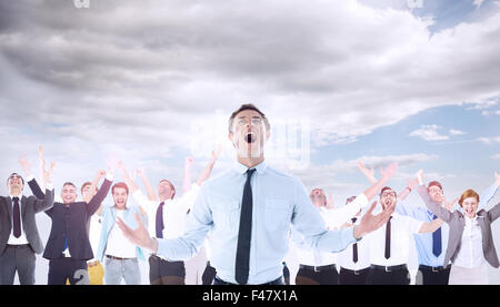 Composite image of shouting businessman Stock Photo