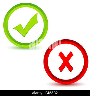 Yes no icons set Stock Photo