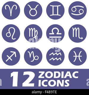 Zodiac icons set Stock Photo