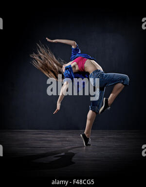 Modern dancer girl (dark version) Stock Photo