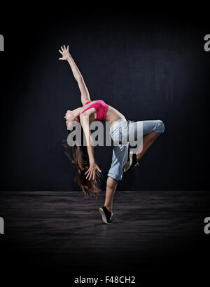 Modern dancer girl (dark version) Stock Photo