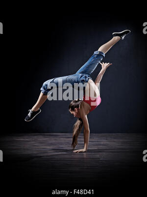 Modern dancer girl (dark version) Stock Photo