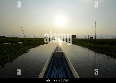 ASIA MYANMAR NYAUNGSHWE FLOATING GARDENS Stock Photo