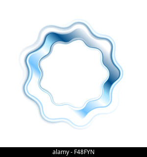 Abstract bright blue wavy logo ring Stock Photo