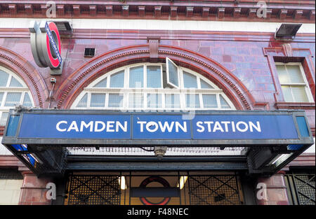 London, UK, June 12th 2015 - Entrance of the underground station of Camden Town. Stock Photo