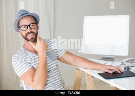 Happy handsome man looking at camera Stock Photo