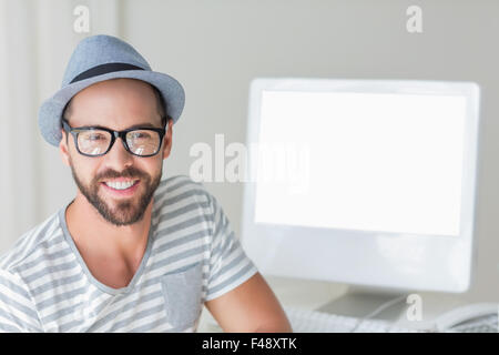 Happy handsome man looking at camera Stock Photo