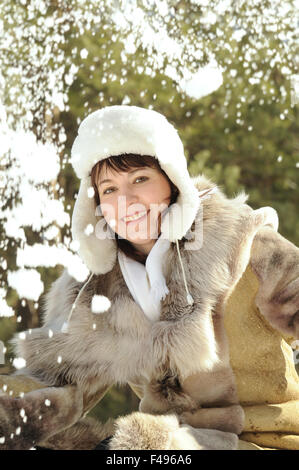 The woman in the winter Stock Photo