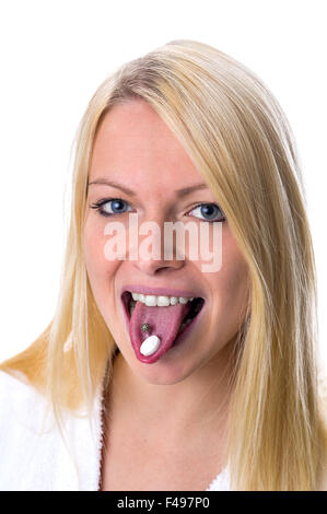 Medicines and piercings can cause problems Stock Photo