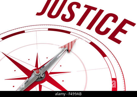 Justice against compass Stock Photo