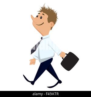 Smiling businessman walking Stock Vector