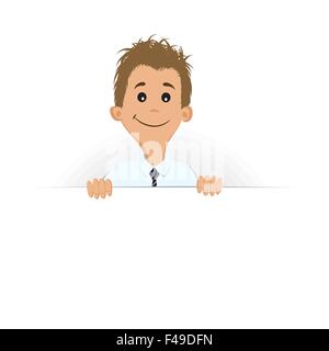 Businessman holding a sheet Stock Vector