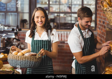 Happy co-workers working with a smile Stock Photo