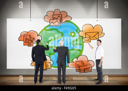 Composite image of business team writing Stock Photo