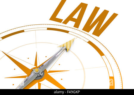 Law against compass arrow Stock Photo
