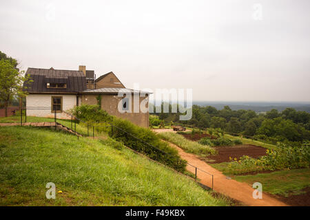 Terraced farm on hillside at Monticello, the former home of President Thomas Jefferson. Stock Photo