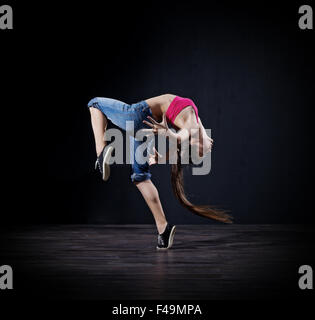 Modern dancer girl (dark version) Stock Photo