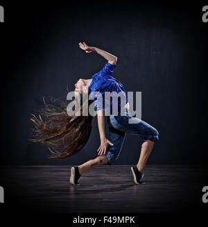 Modern dancer girl (dark version) Stock Photo