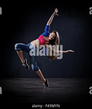 Modern dancer girl (dark version) Stock Photo