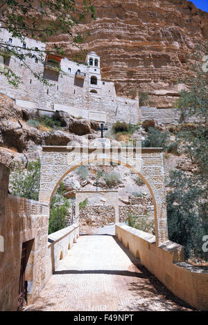 The massive stone gate on the road Stock Photo