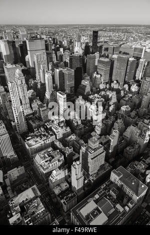 Aerial view of New York cityscape from Manhattan's Midtown East to Upper East Side. Urban view of New York City's skyscrapers Stock Photo